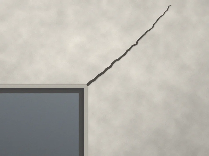 Fissure oblique partant de l'angle supérieur d'une fenêtre
