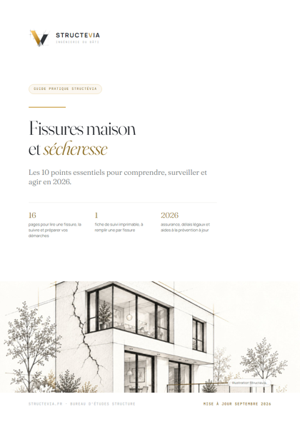 Couverture du guide pratique Structévia « Fissures maison et sécheresse »